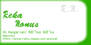 reka monus business card